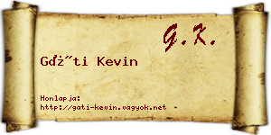 Gáti Kevin névjegykártya